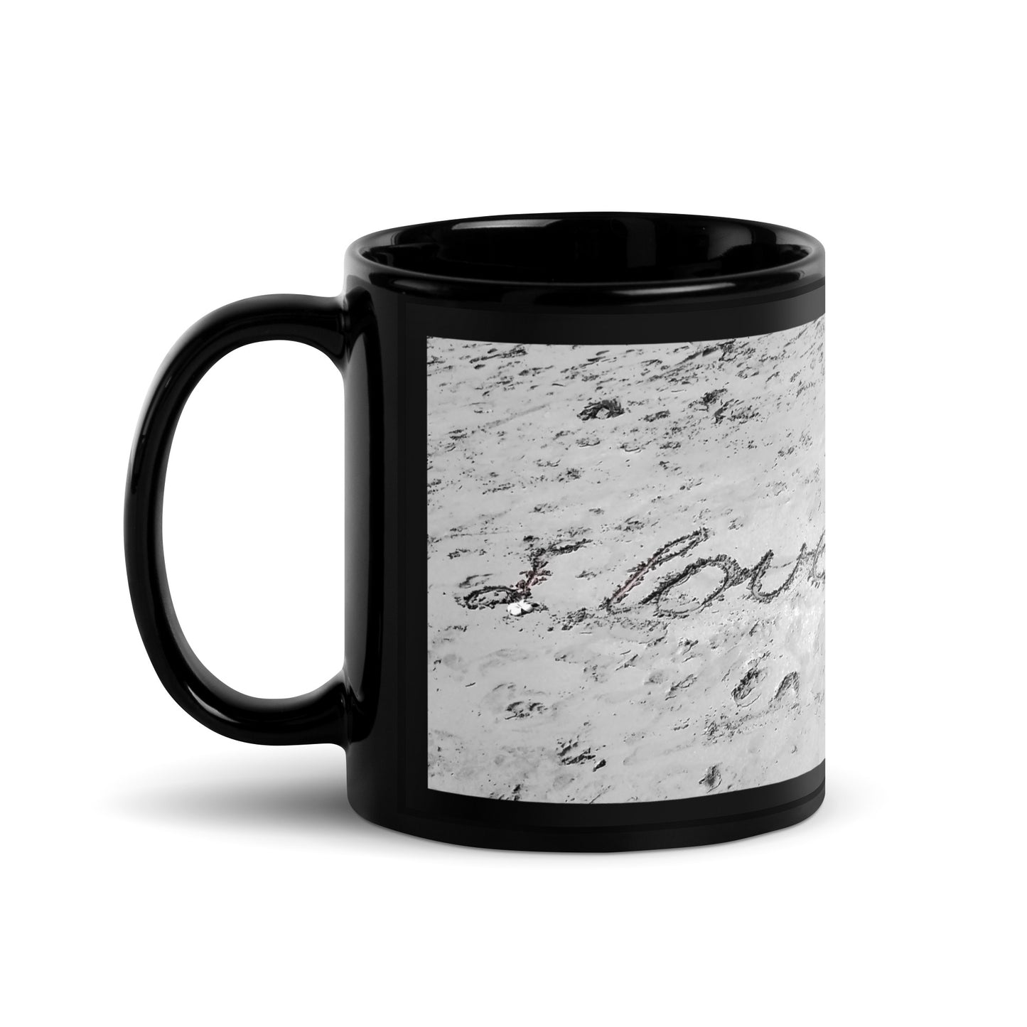 i love you {a black glossy mug}