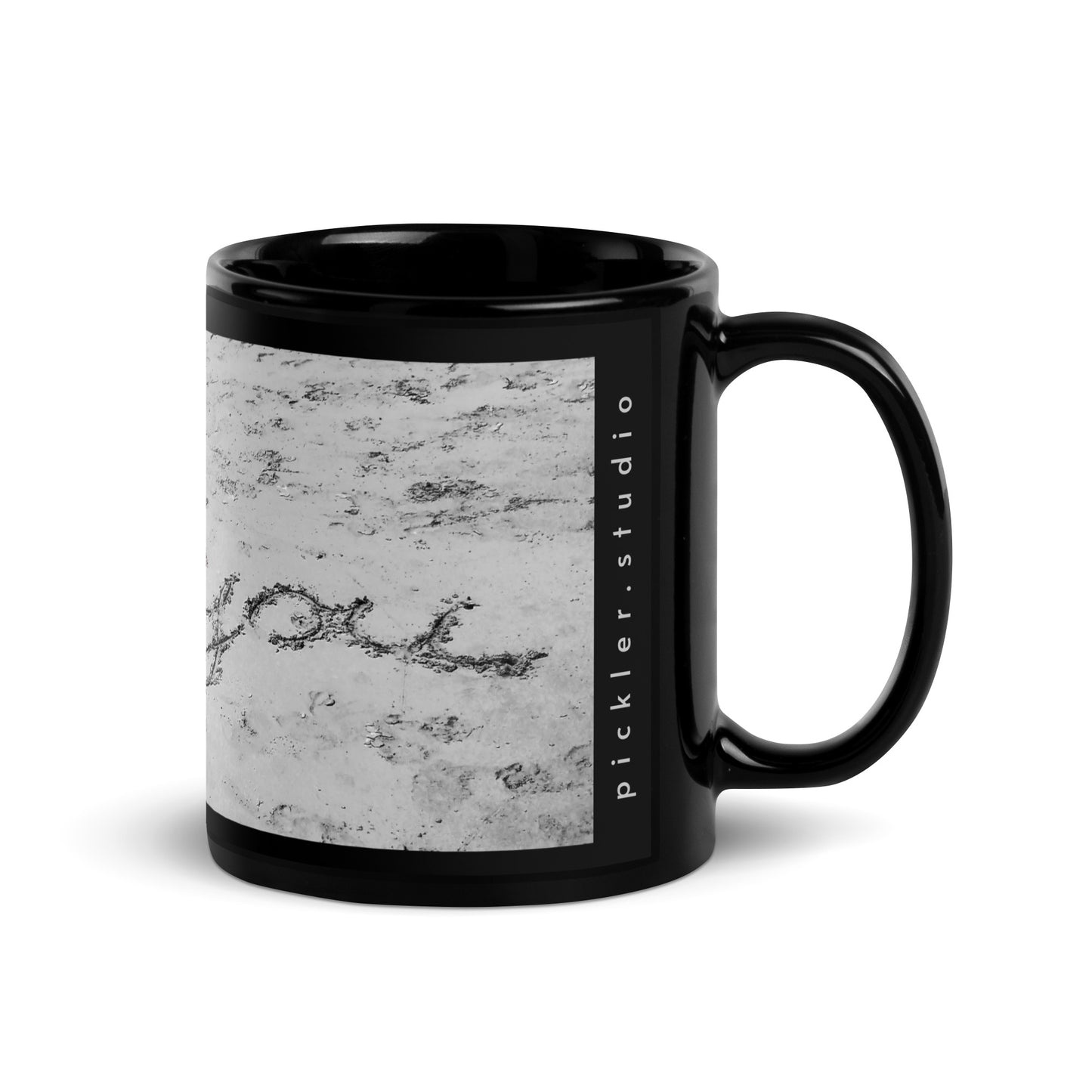 i love you {a black glossy mug}