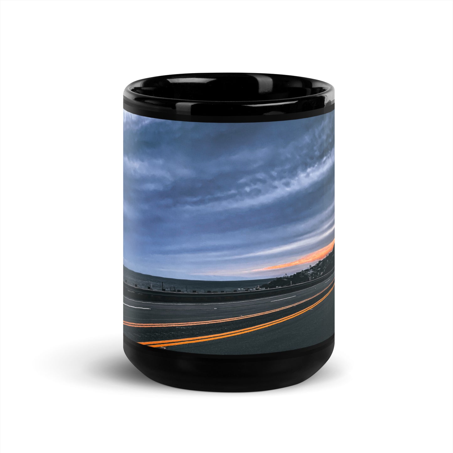 Pacific Coast Highway {a black glossy mug}
