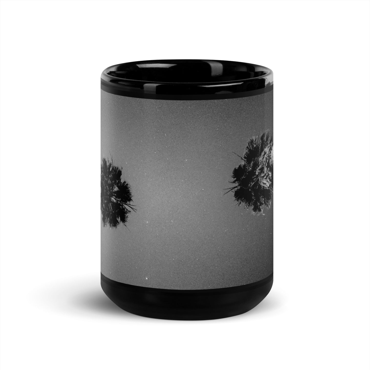 Space Palms {a black glossy mug}
