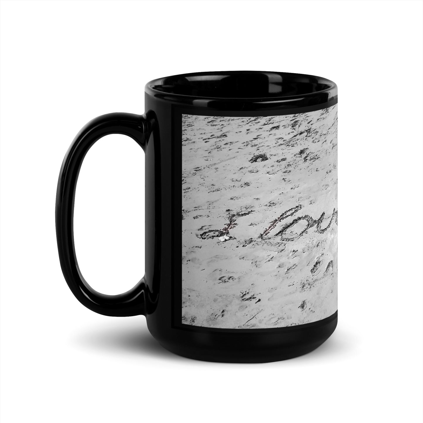 i love you {a black glossy mug}