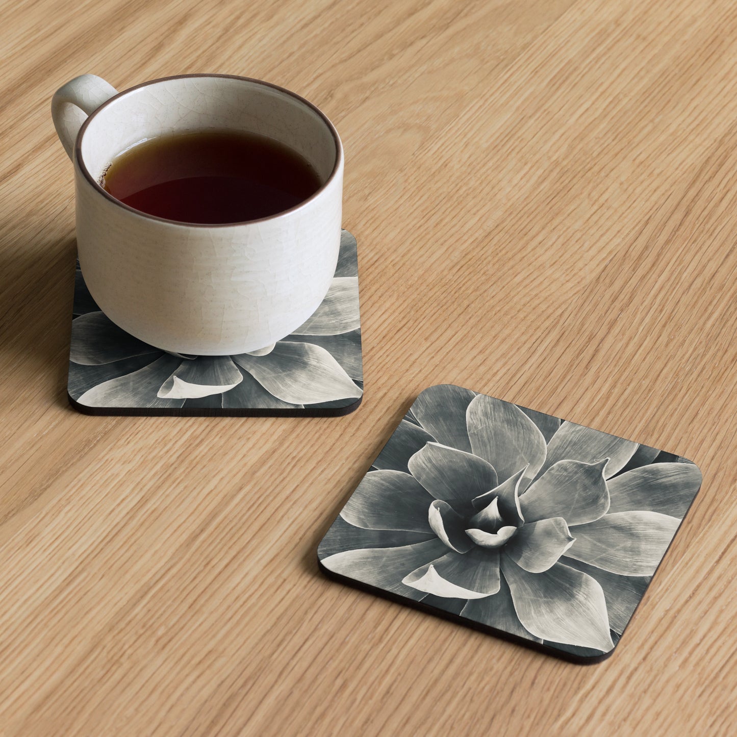 Agave (b + w) {a cork-back coaster}