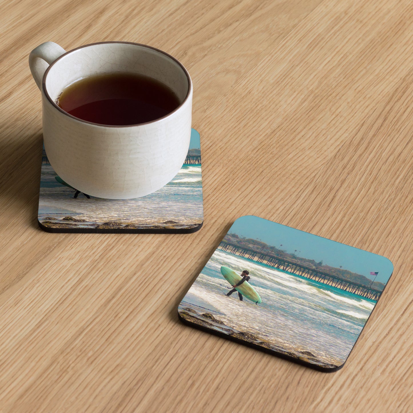 Back to Shore {a cork-back coaster}