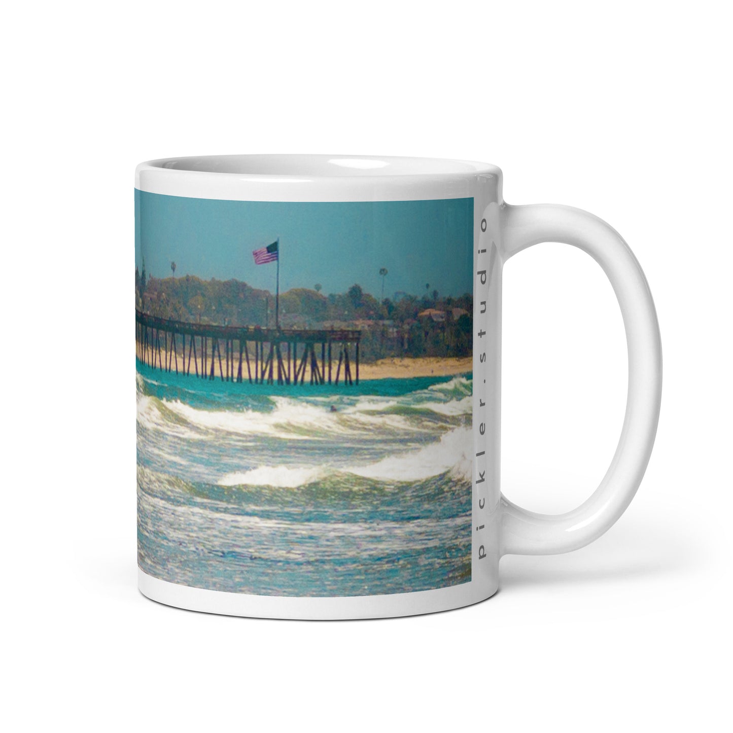 Back to Shore {a white glossy mug}