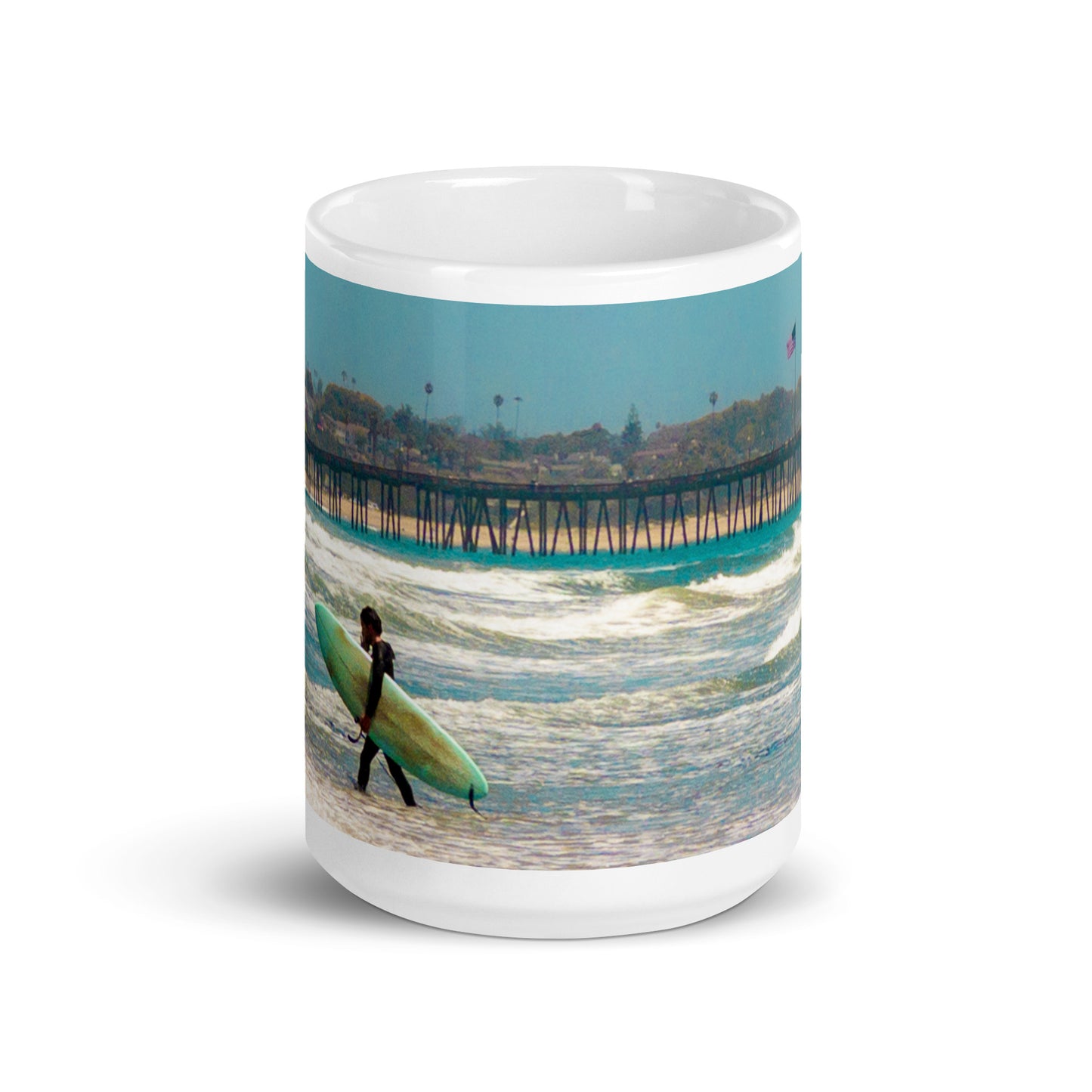 Back to Shore {a white glossy mug}