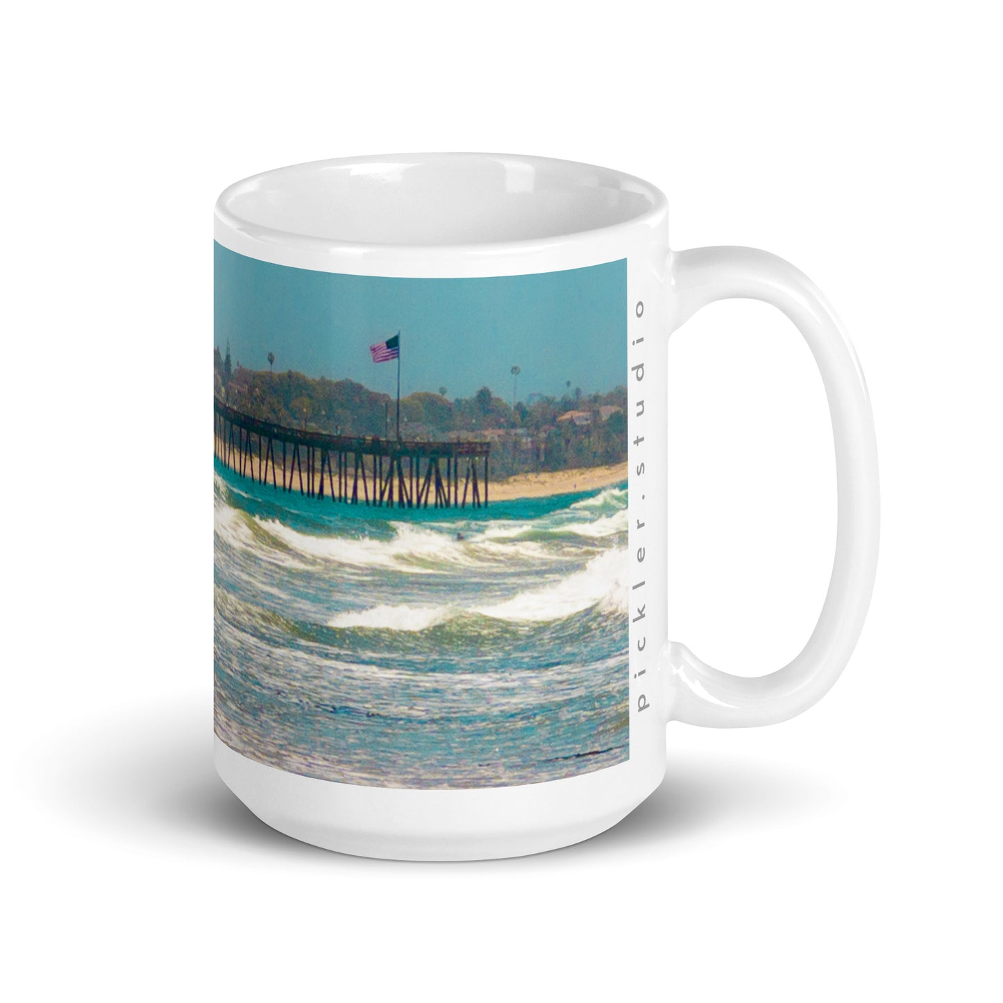 Back to Shore {a white glossy mug}