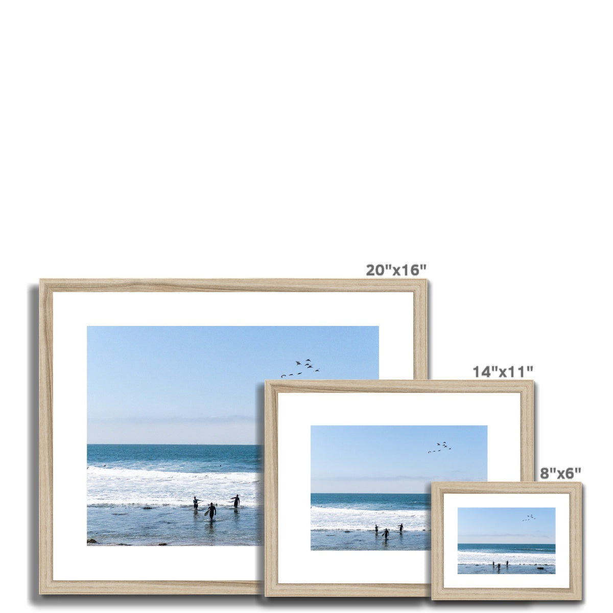 Flock of Surfers 2 Framed & Mounted Print