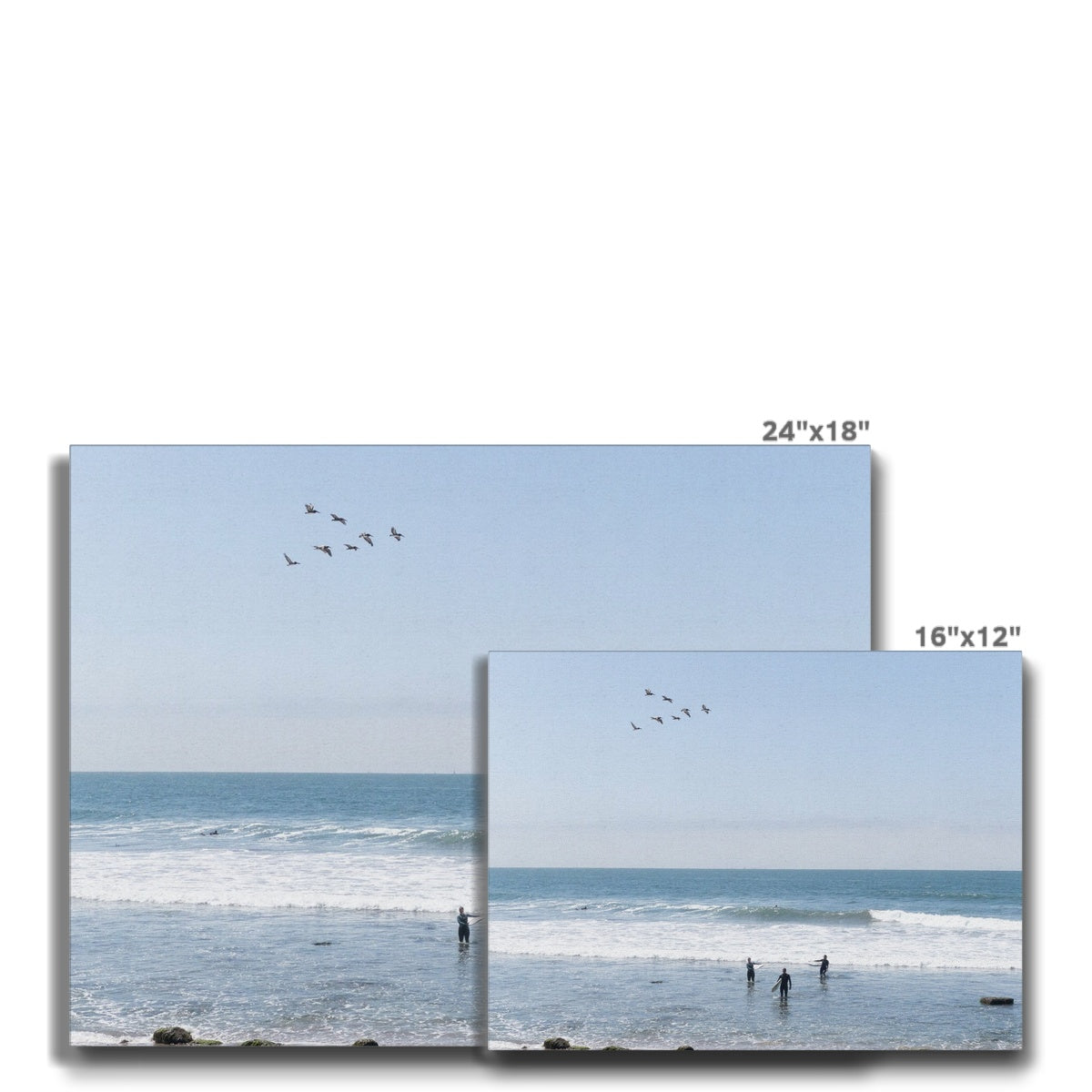 Flock of Surfers 3 Canvas
