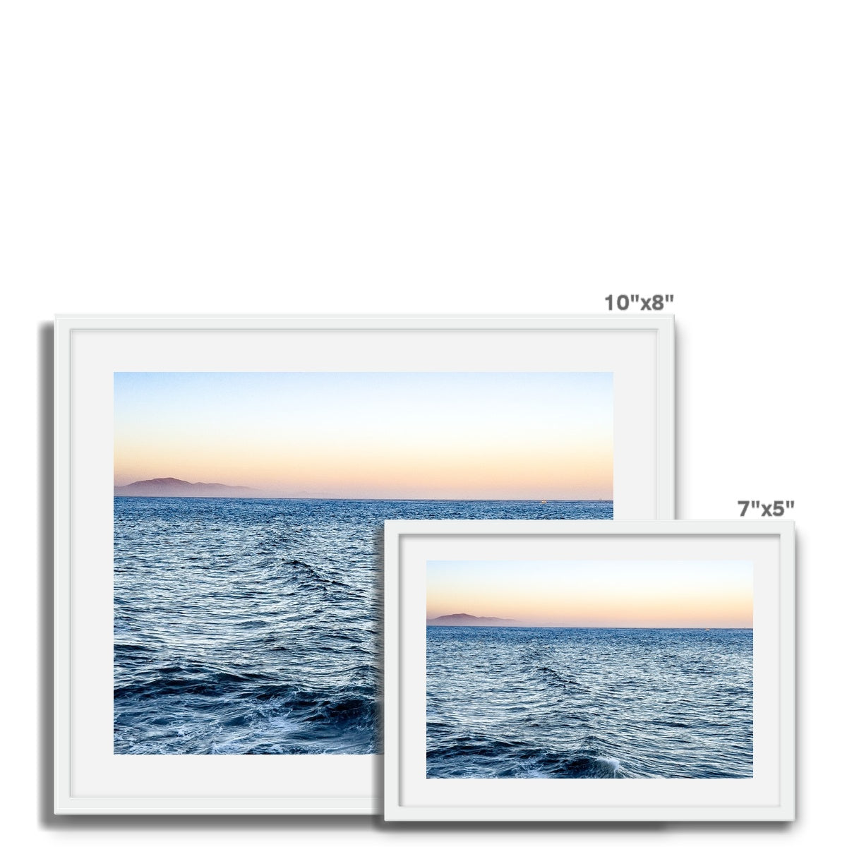 Pacific Ocean at Sunset Framed Photo Tile