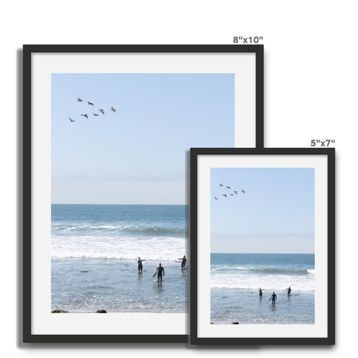Flock of Surfers 3 Framed Photo Tile
