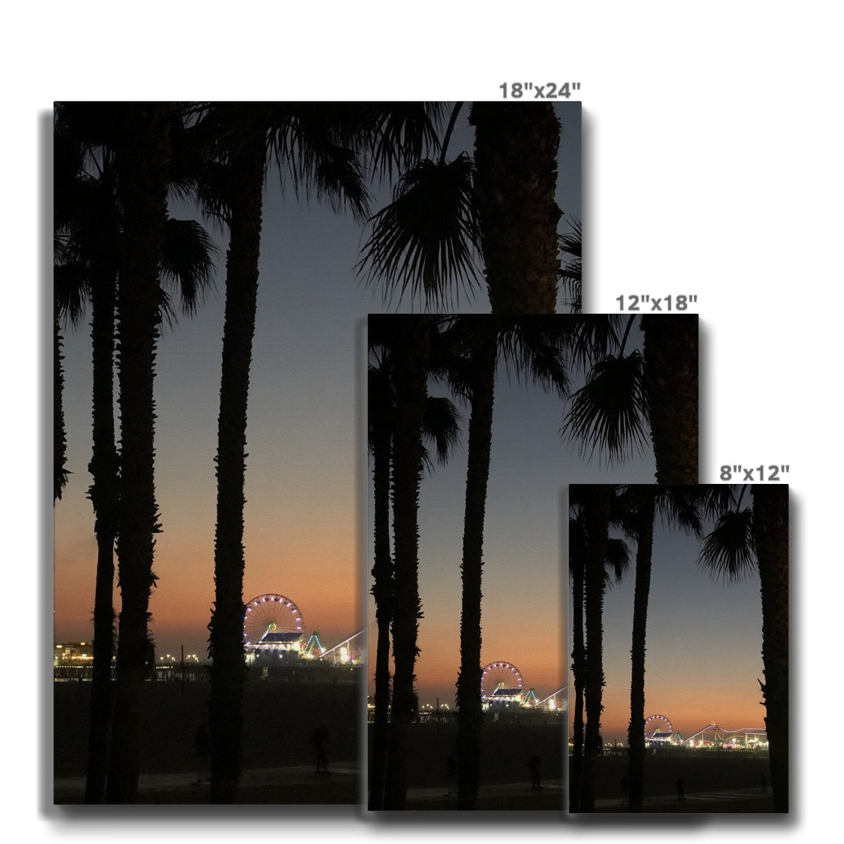 Santa Monica Pier at Sunset Canvas