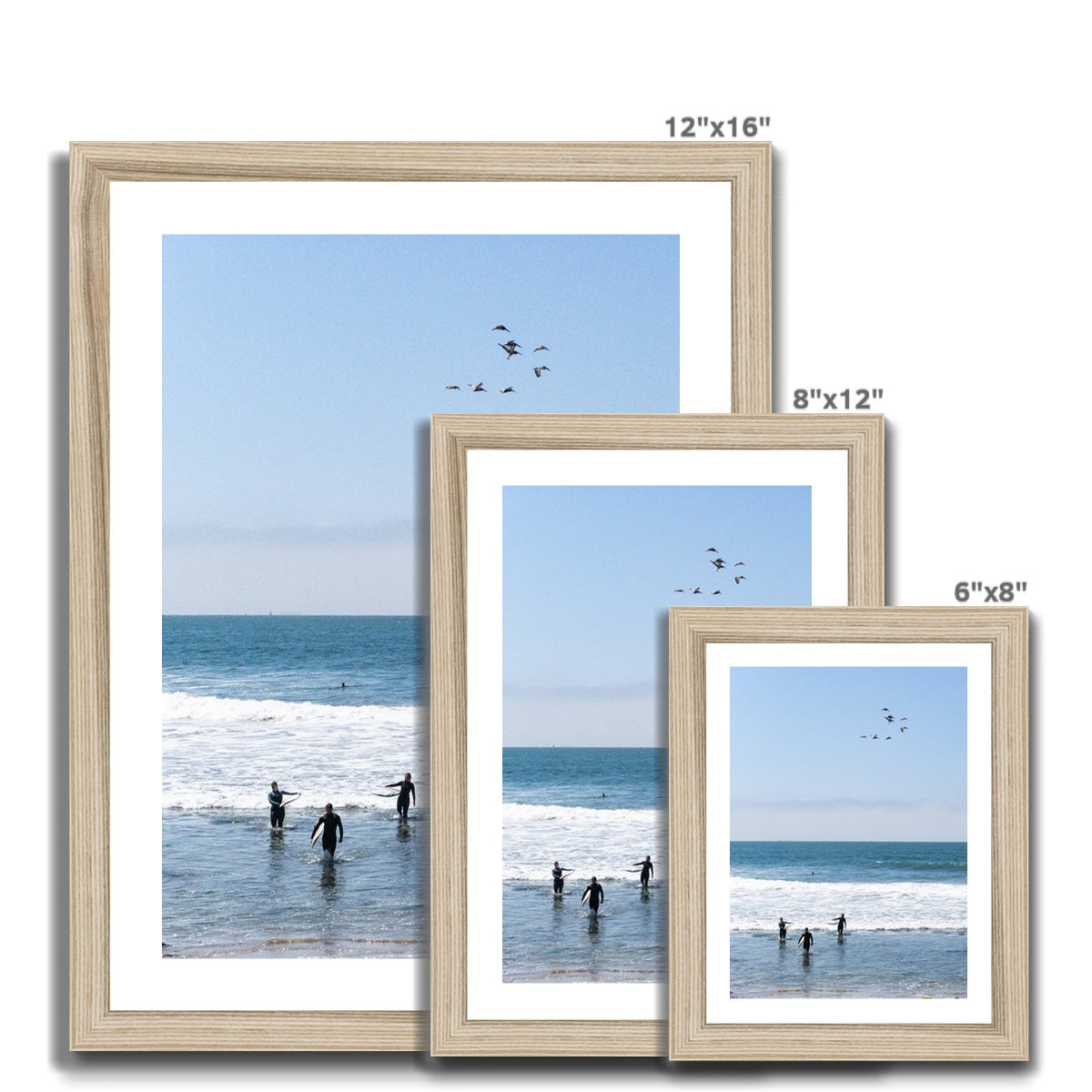 Flock of Surfers 1 Framed Print