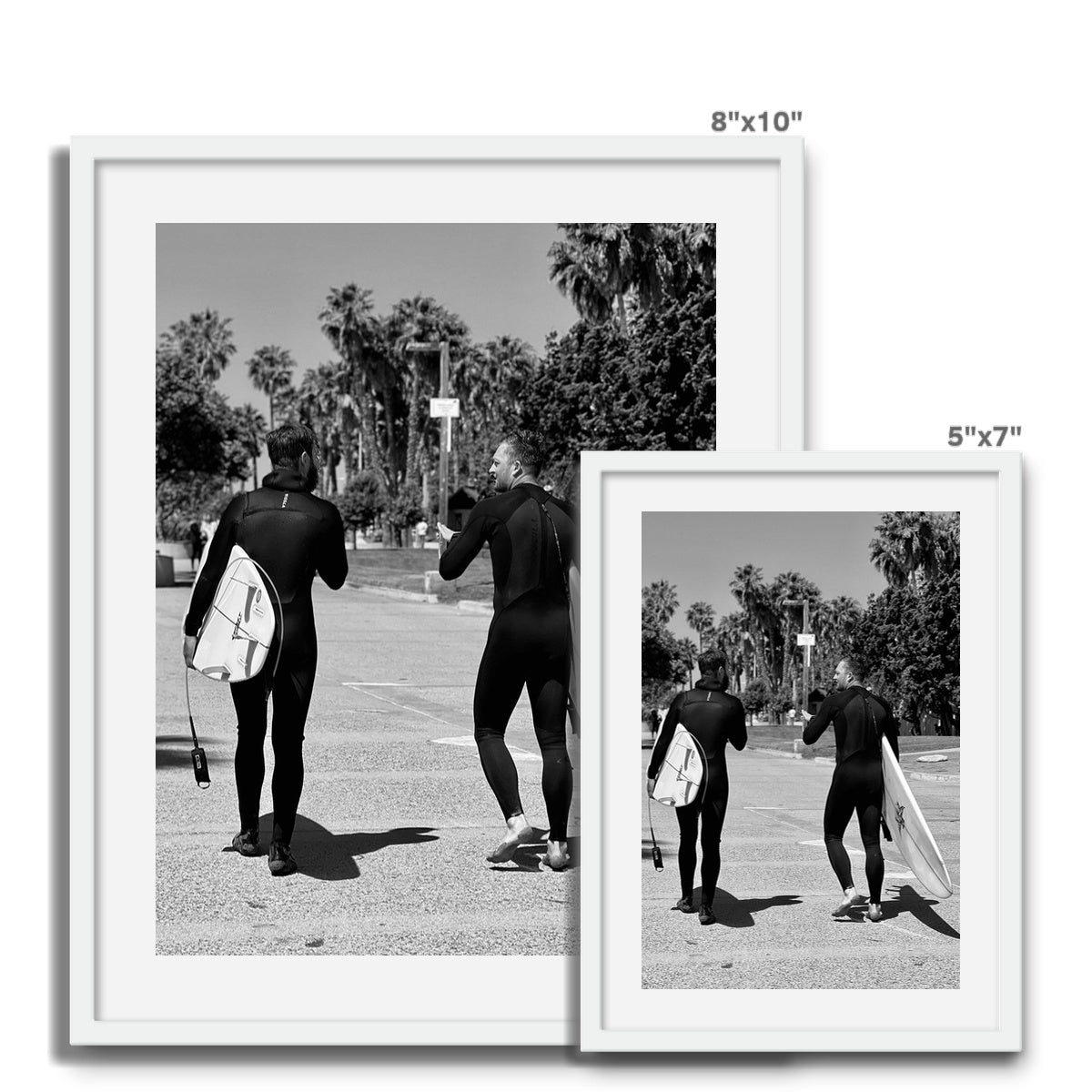 Surf Buds (b+w) Framed Photo Tile