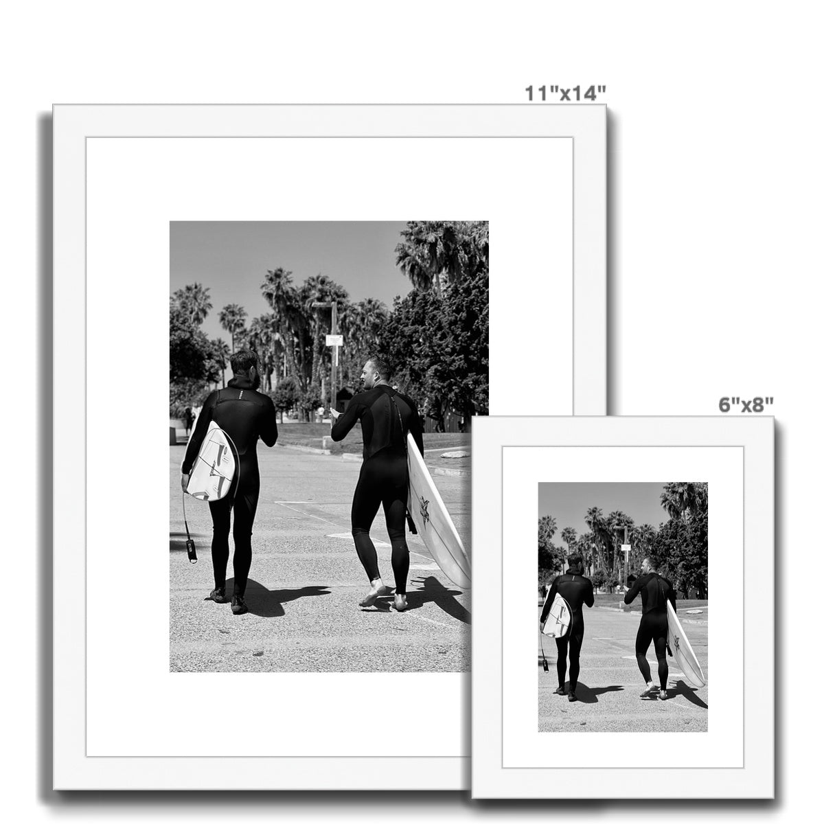 Surf Buds (b+w) Framed & Mounted Print