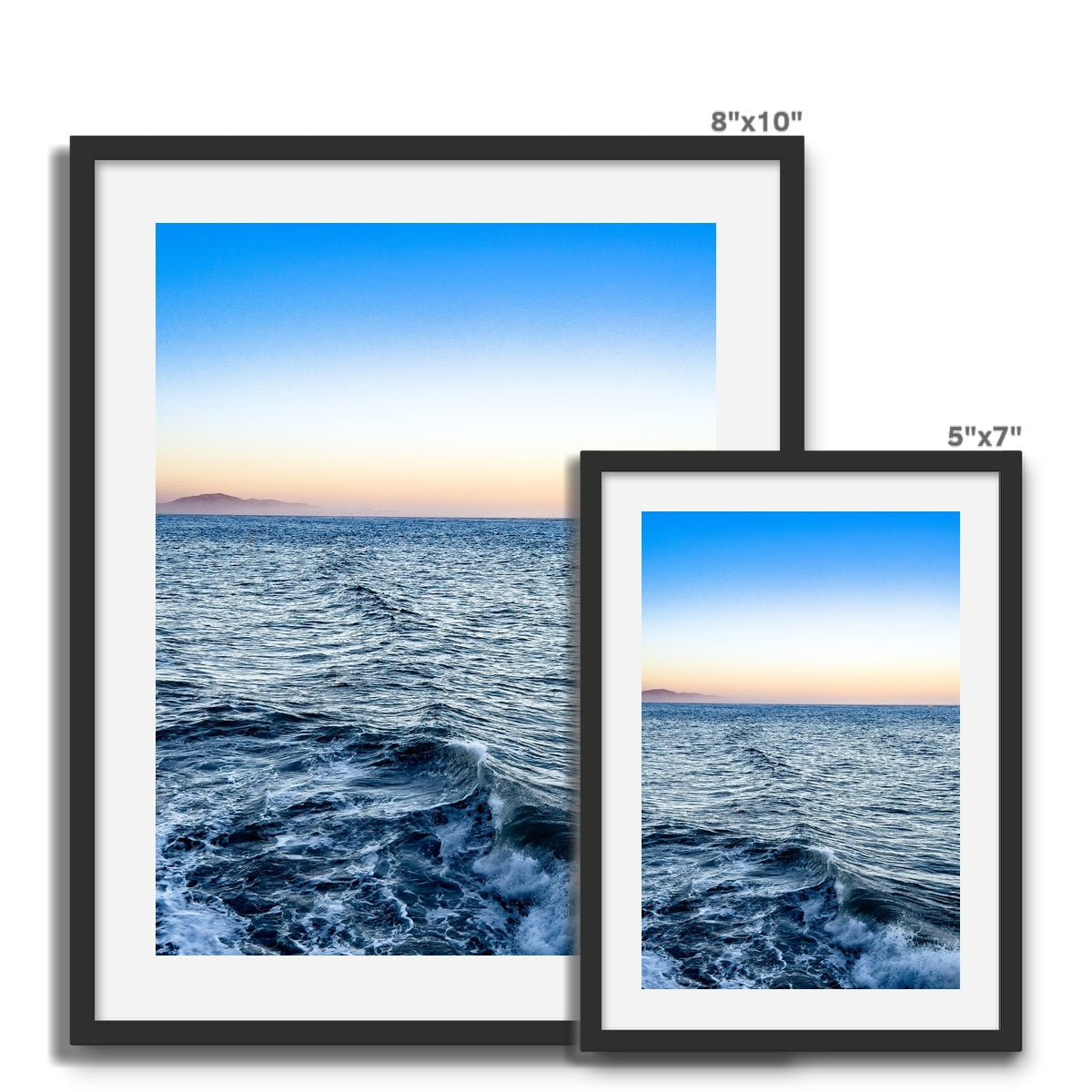 Pacific Ocean at Sunset Framed Photo Tile