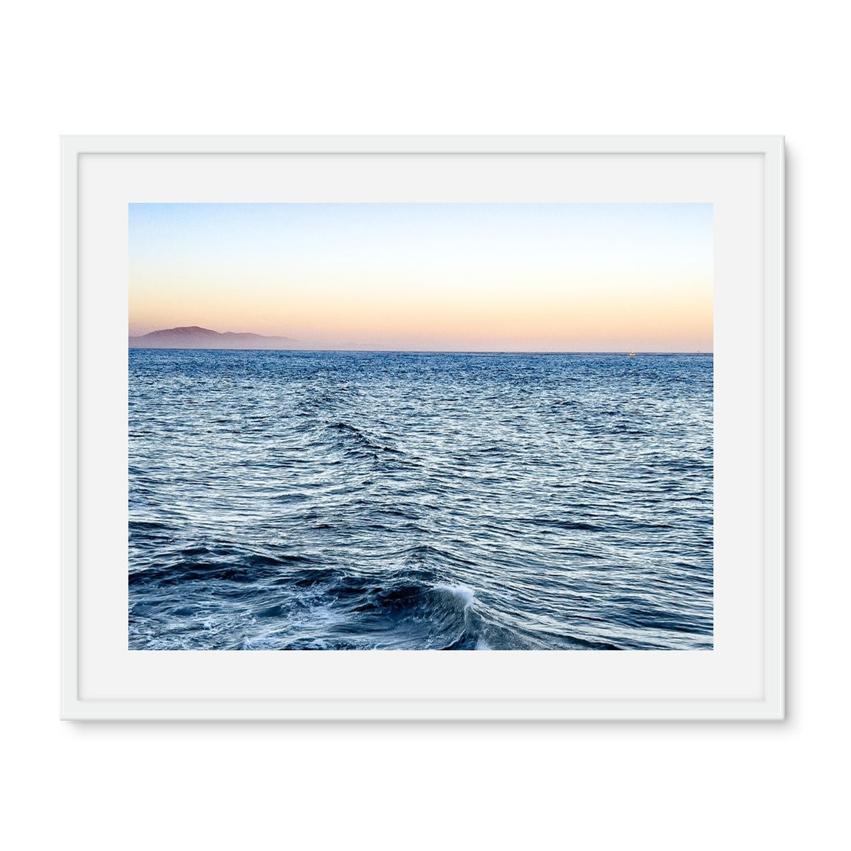 Pacific Ocean at Sunset Framed Photo Tile