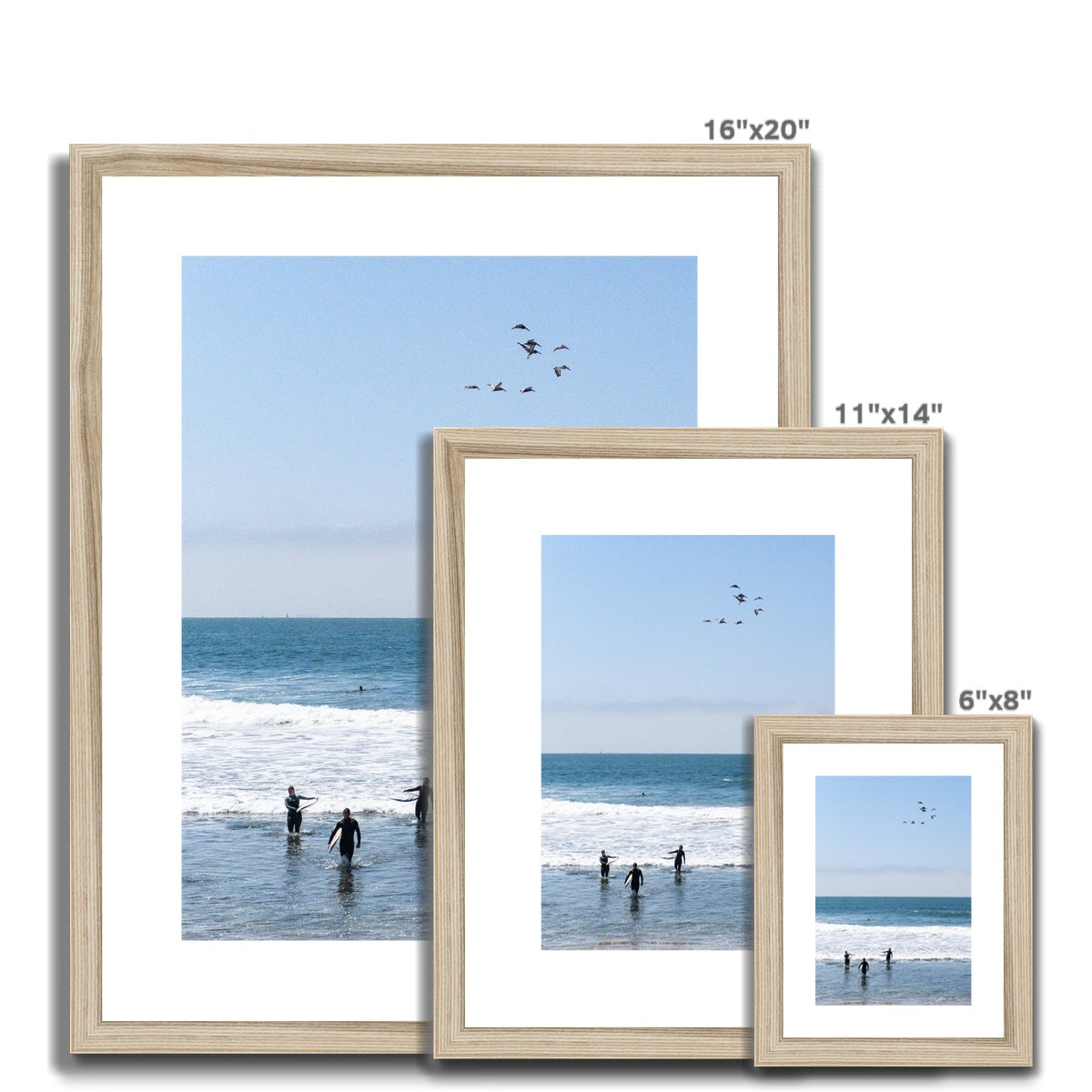 Flock of Surfers 1 Framed & Mounted Print