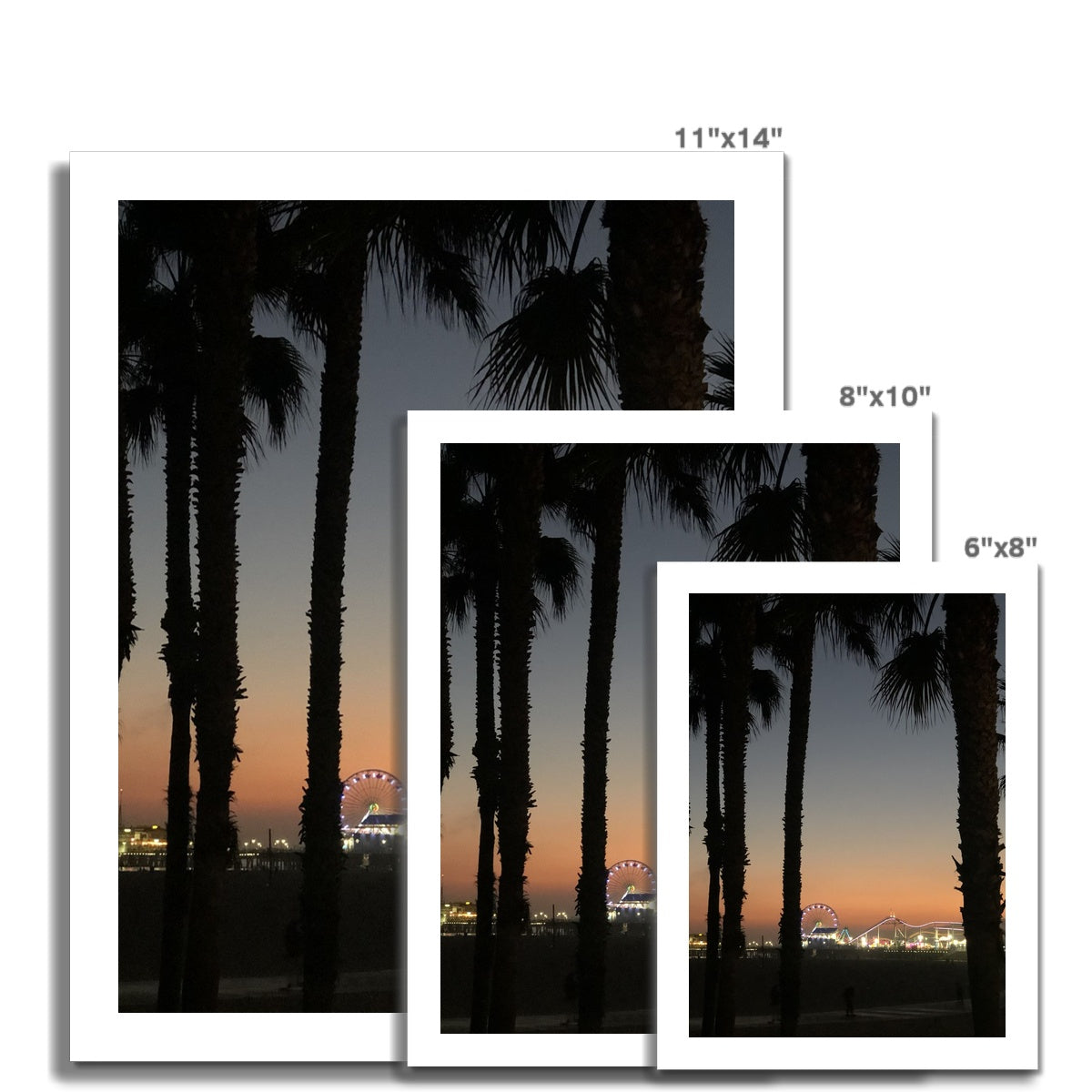 Santa Monica Pier at Sunset Photo Art Print