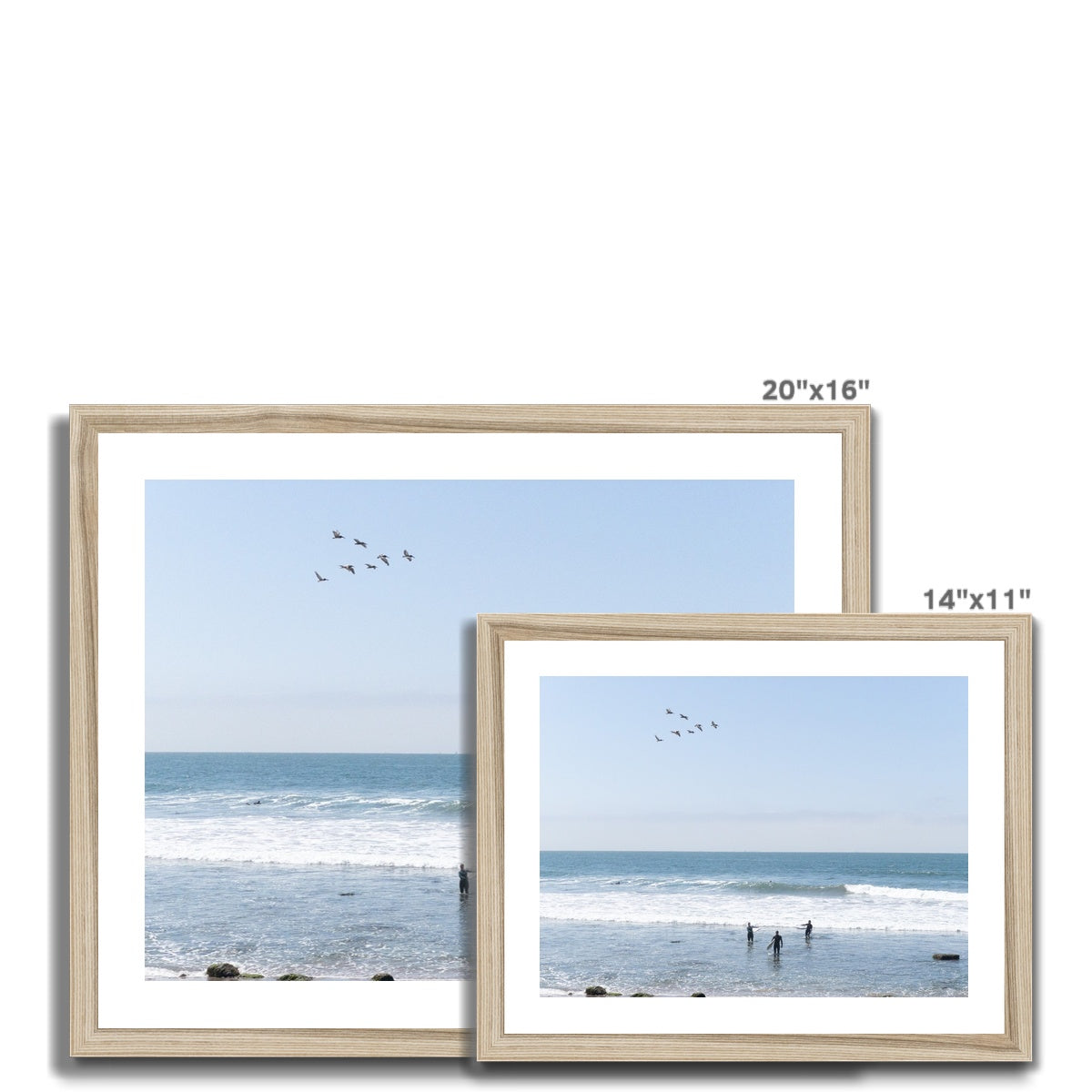 Flock of Surfers 3 Framed Print