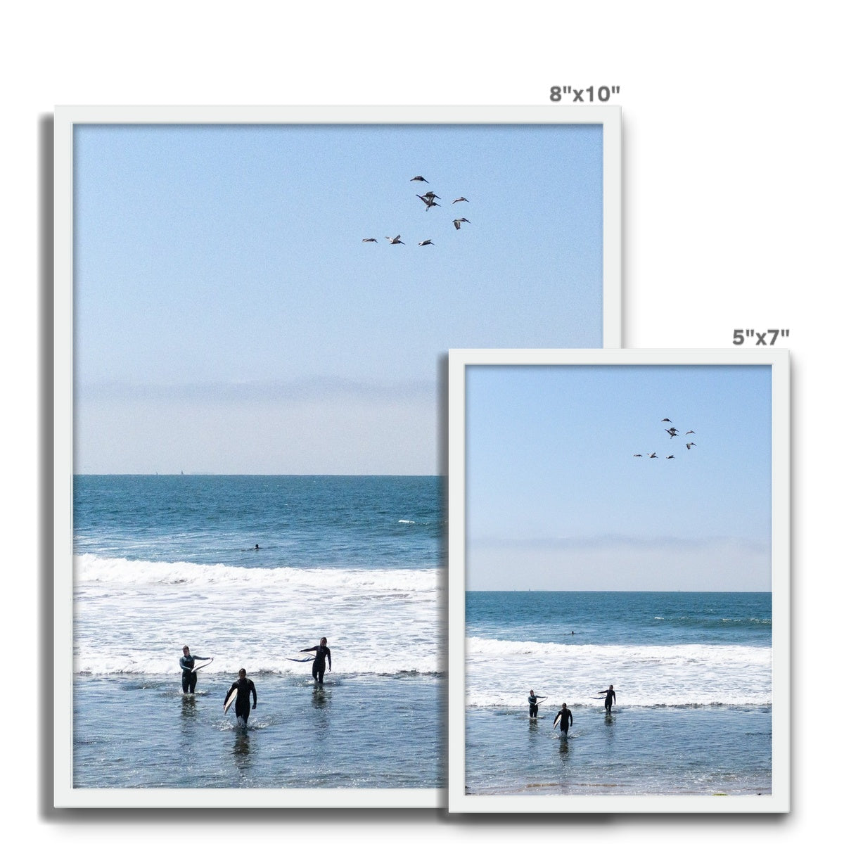 Flock of Surfers 1 Framed Photo Tile
