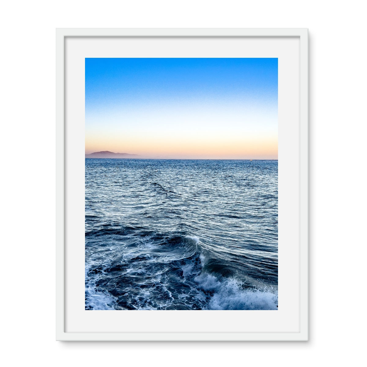 Pacific Ocean at Sunset Framed Photo Tile