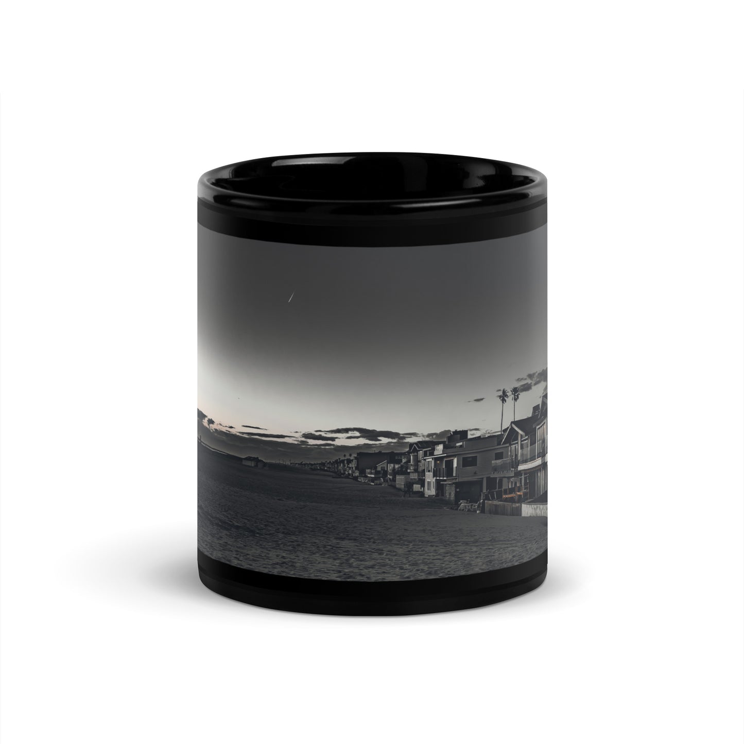 Silver Strand {a black glossy mug}