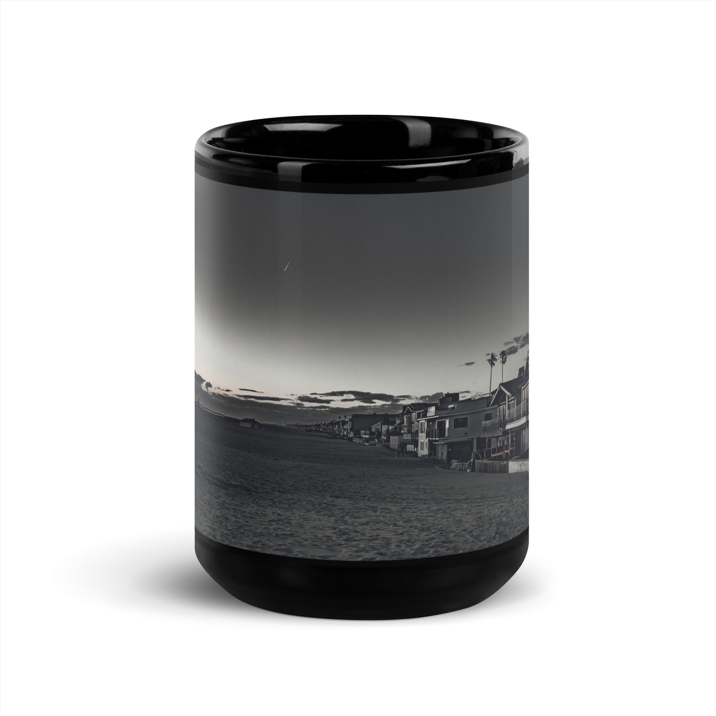 Silver Strand {a black glossy mug}