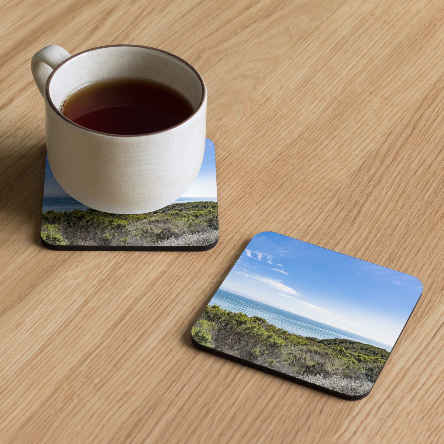 Blue Skies of California {a cork-back coaster}