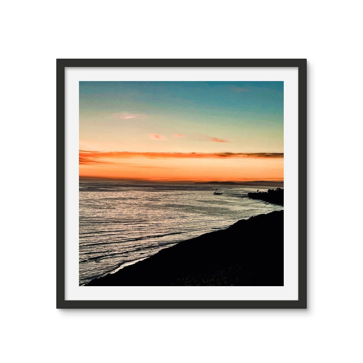 Santa Barbara Sunset Framed Photo Tile