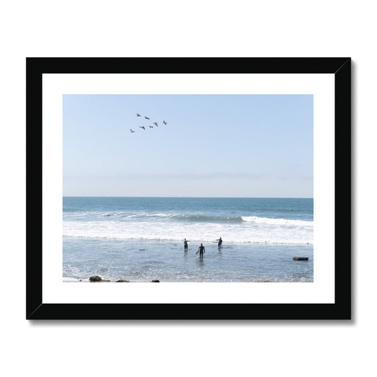 Flock of Surfers 3 Framed Print