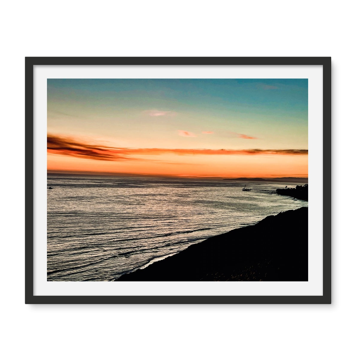 Santa Barbara Sunset Framed Photo Tile