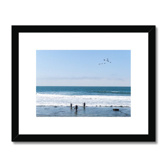 Flock of Surfers 2 Framed & Mounted Print