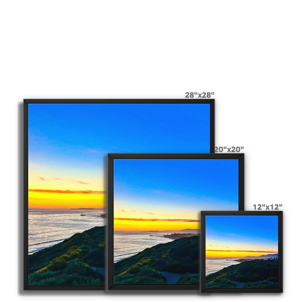 Spectral Sunset Framed Canvas