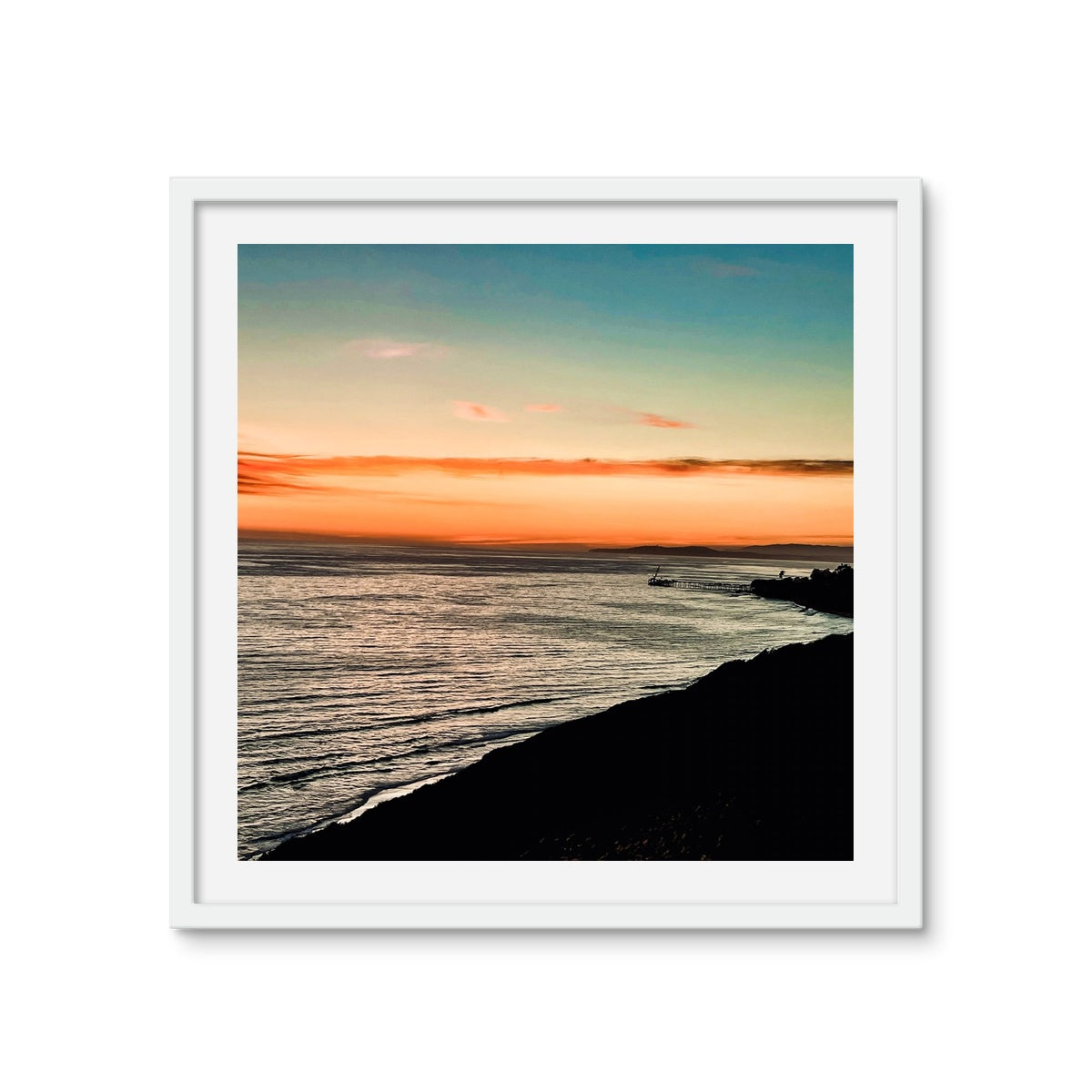 Santa Barbara Sunset Framed Photo Tile