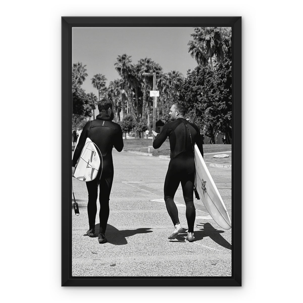 Surf Buds (b+w) Framed Canvas