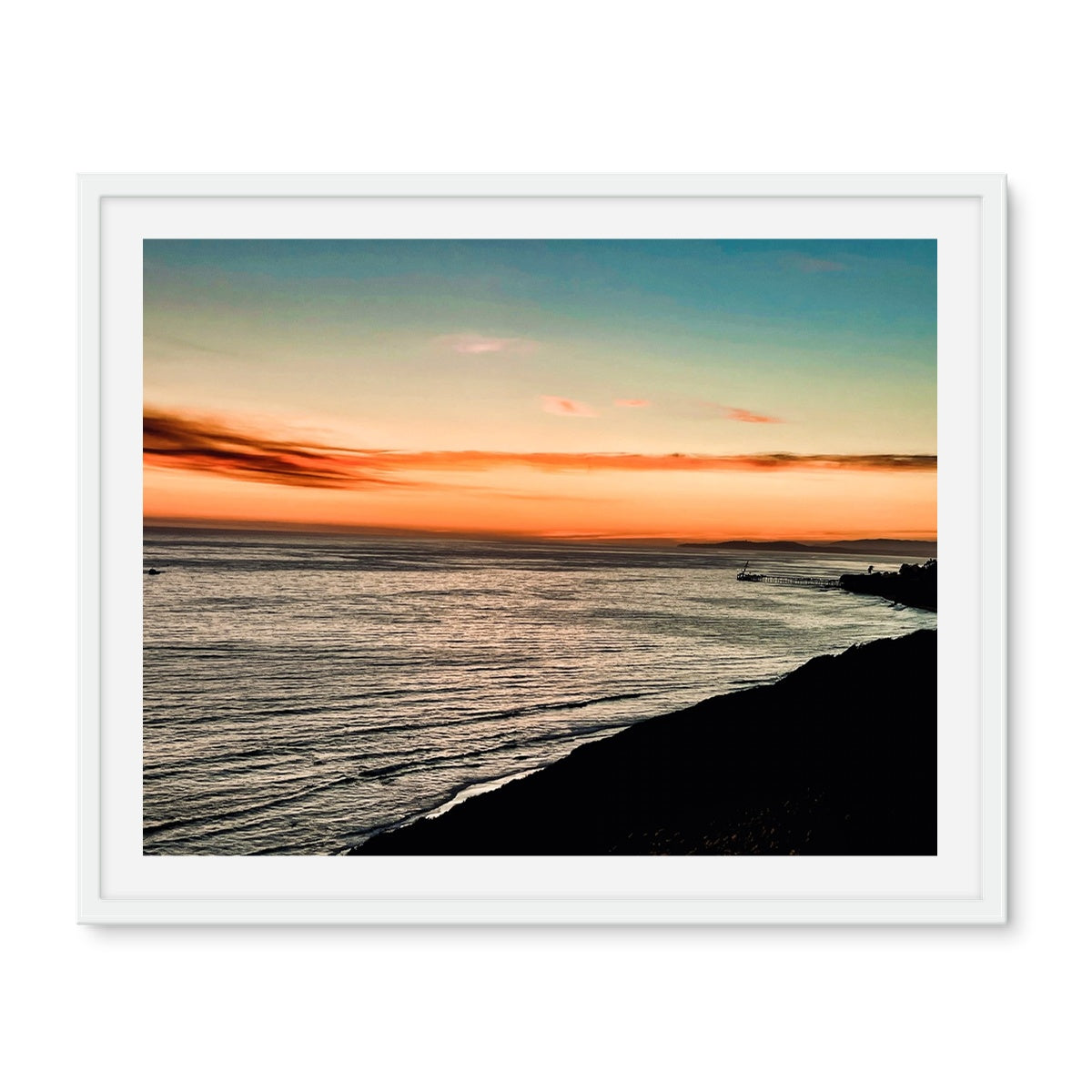 Santa Barbara Sunset Framed Photo Tile