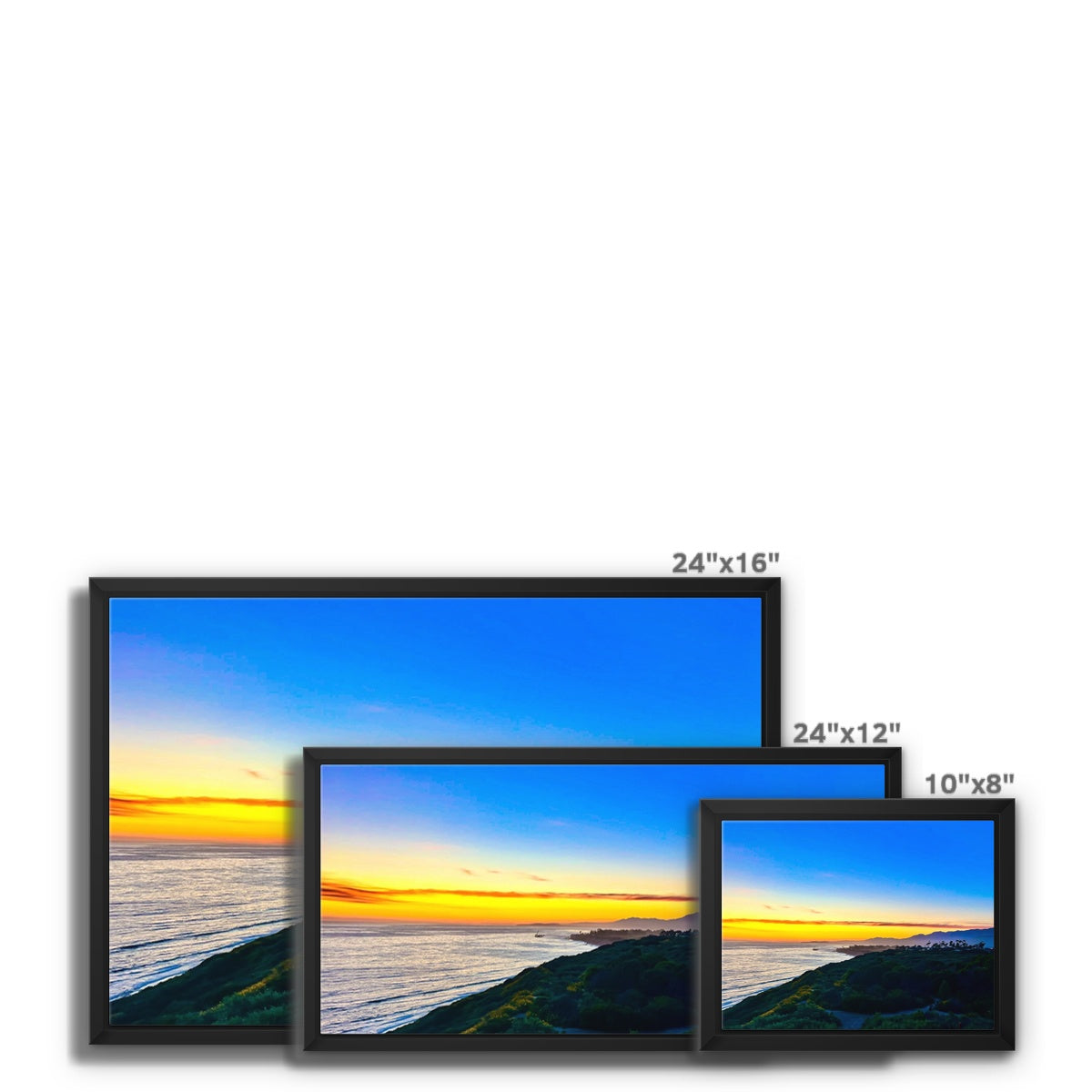 Spectral Sunset Framed Canvas