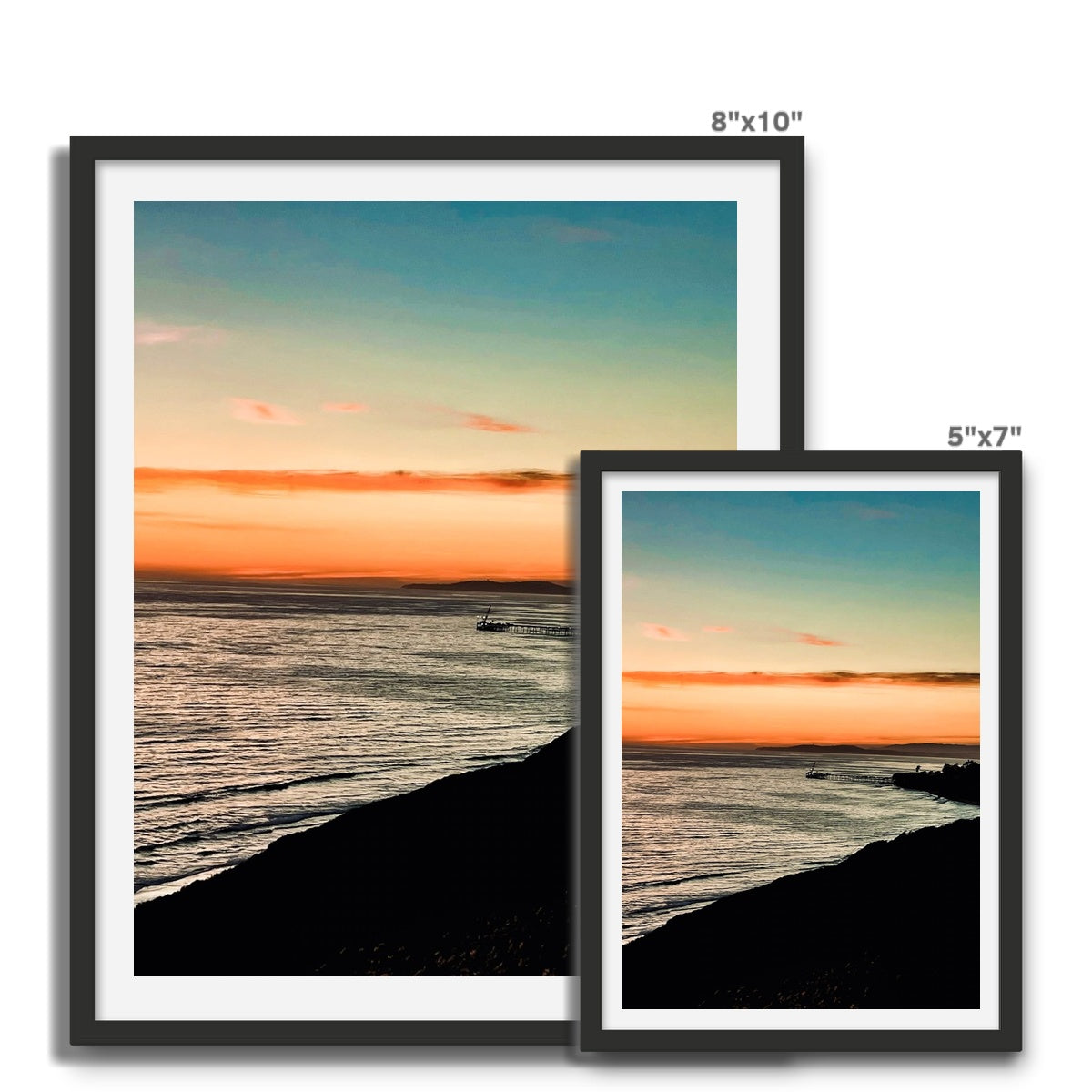 Santa Barbara Sunset Framed Photo Tile