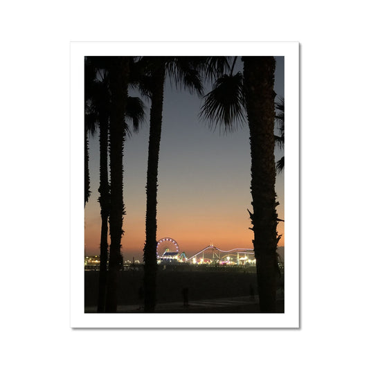 Santa Monica Pier at Sunset Photo Art Print