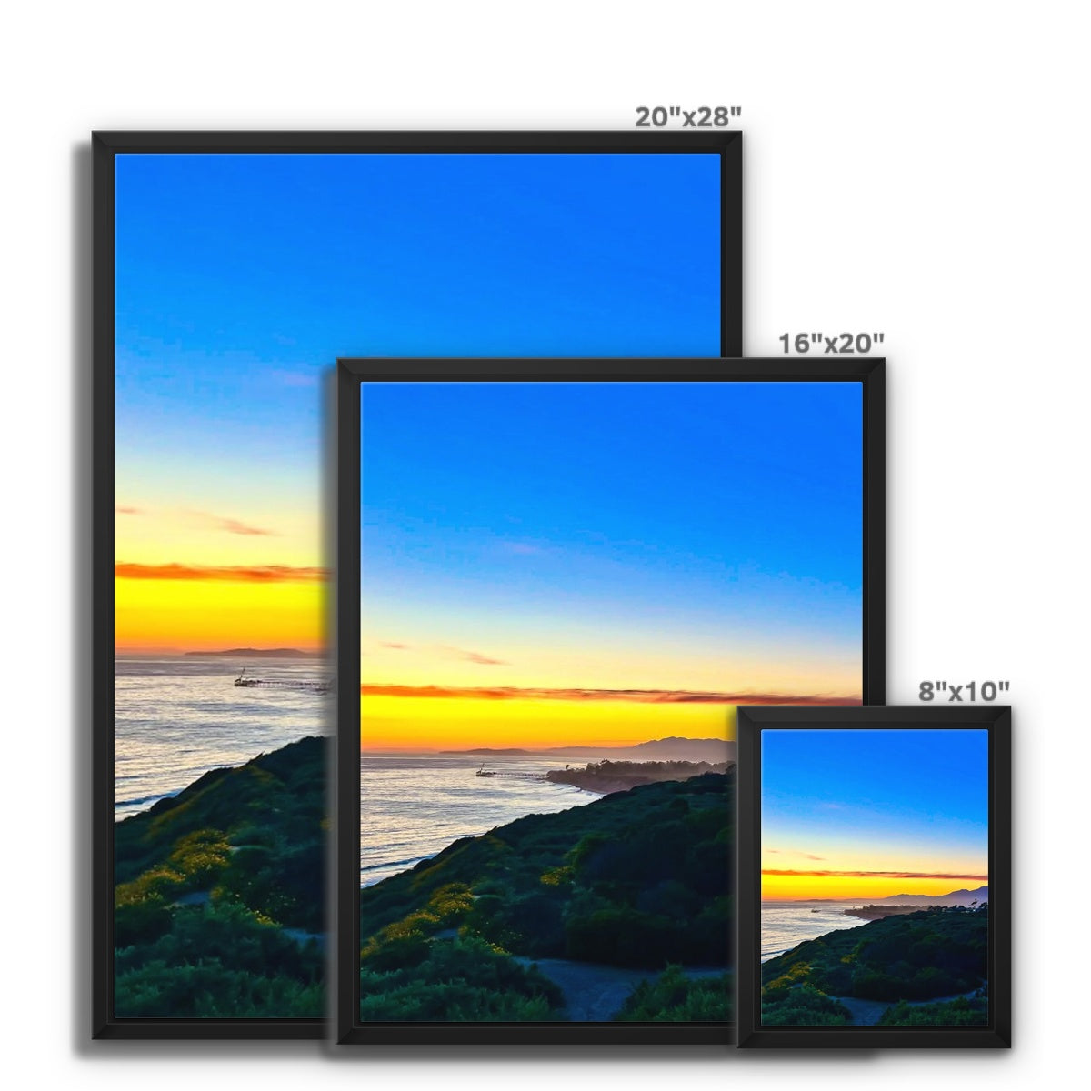 Spectral Sunset Framed Canvas