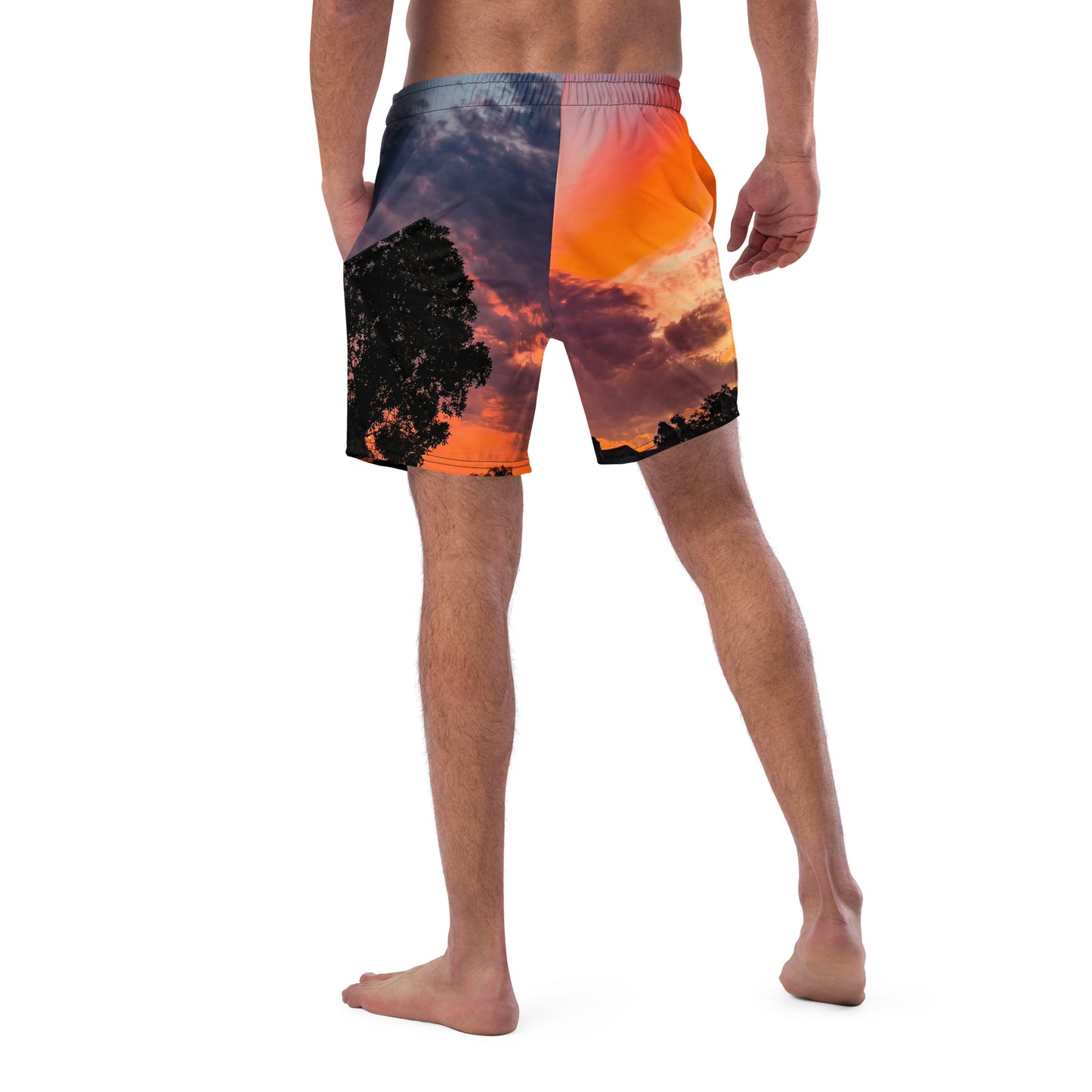 Psychedelic Sunset (a pair of swim trunks}