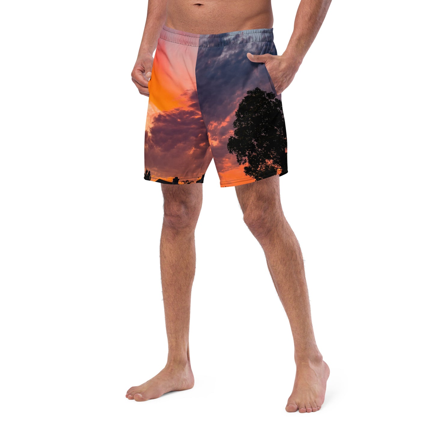 Psychedelic Sunset (a pair of swim trunks}