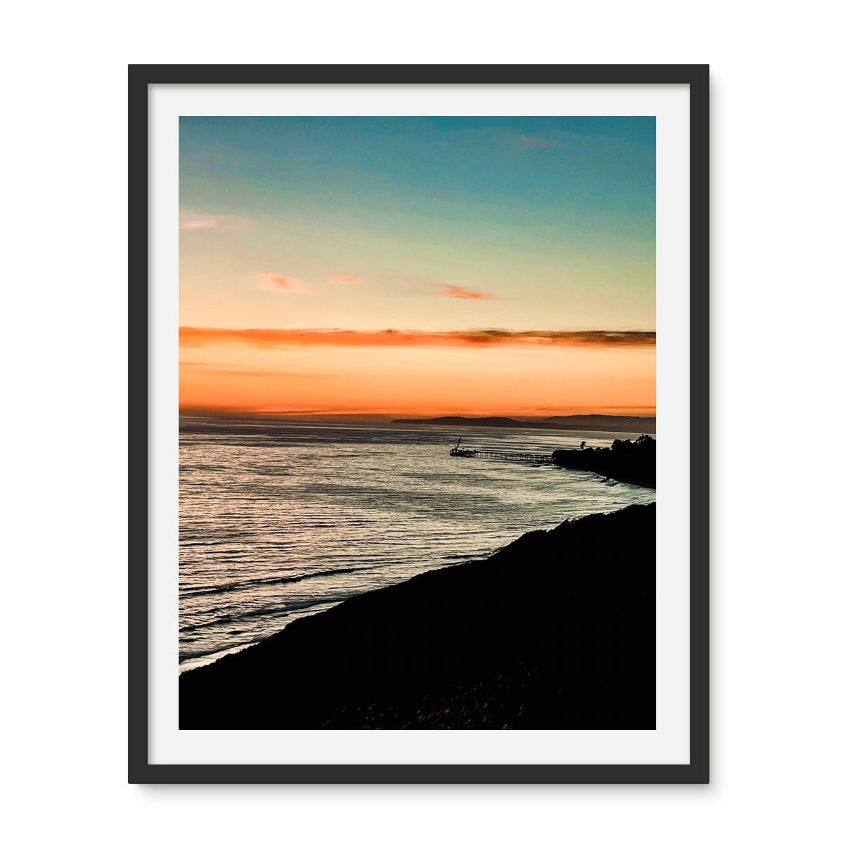 Santa Barbara Sunset Framed Photo Tile