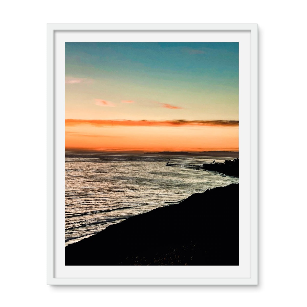 Santa Barbara Sunset Framed Photo Tile