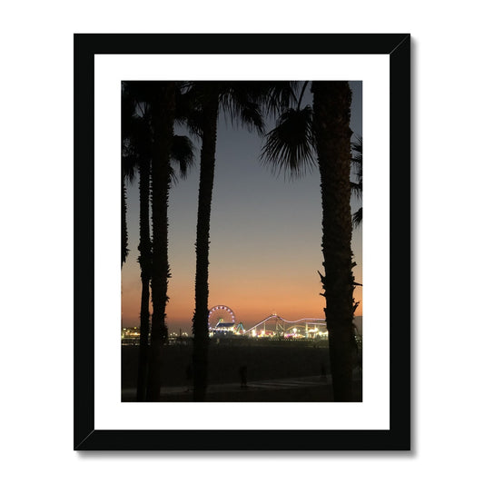 Santa Monica Pier at Sunset Framed Print