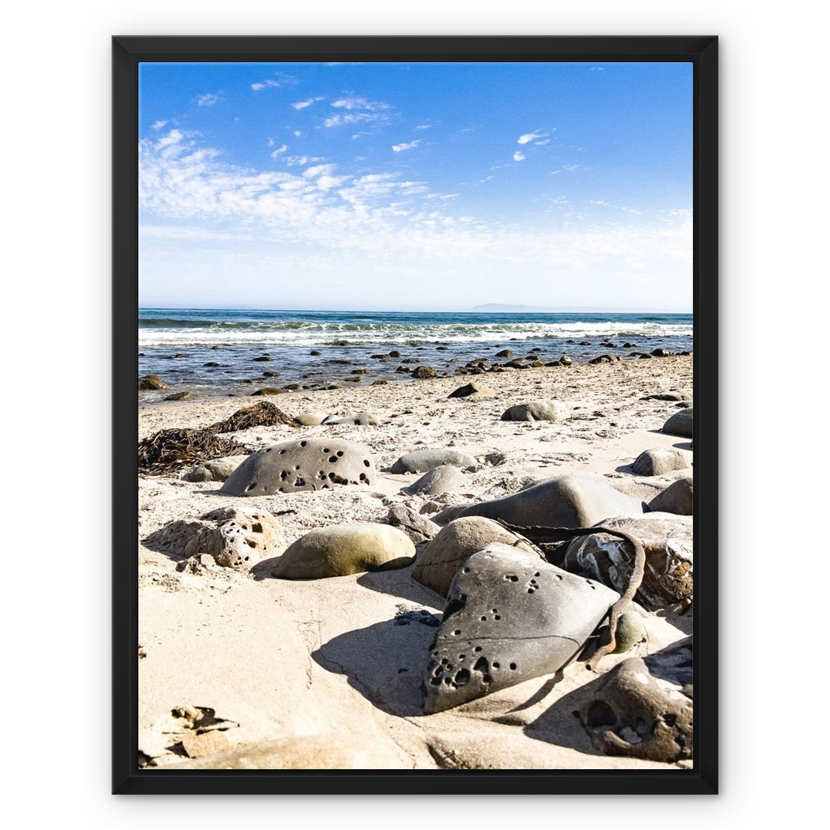 Rincon Beach Framed Canvas