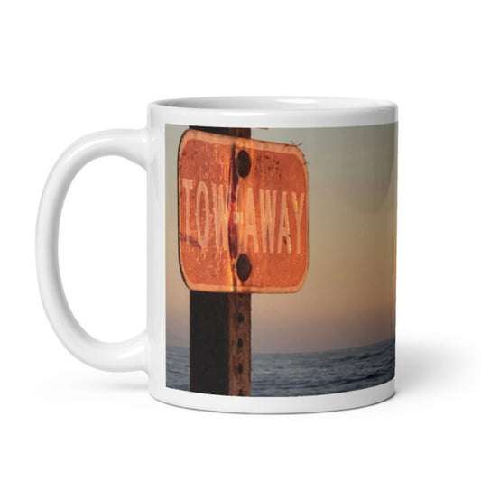 TOW AWAY {a white glossy mug}